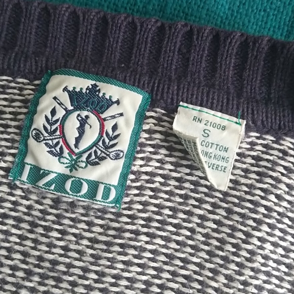 Izod Argyle Knit Cardigan Sz S - Picture 6 of 6